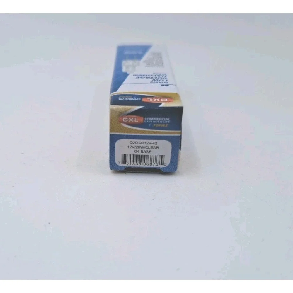 Lot of 12 CXL Topaz Q20G4/12V-42 Quartz Halogen Bulbs 20W 12V G4 Bi-Pin Clear